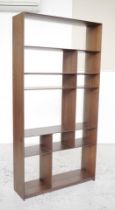 Contemporary design hardwood display shelf unit