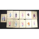 Eleven Chinese figural painting on rice paper