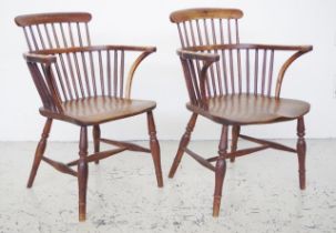 Pair of 19th century oak Windsor chairs
