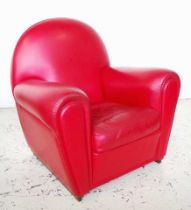 Poltrona Frau Vanity Fair red leather armchair