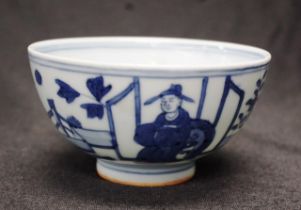 Chinese Qing dynasty blue & white porcelain bowl