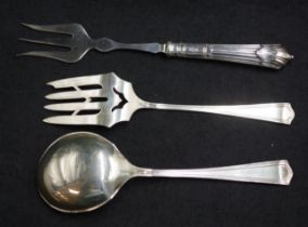 Pair of Swedish sterling silver salad servers