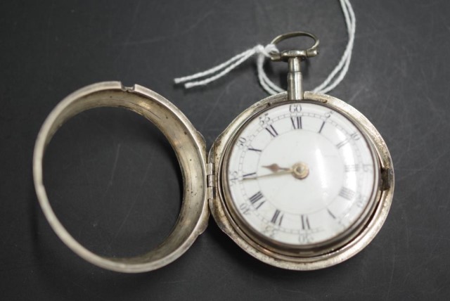 Early George III pair cased silver pocket watch - Image 3 of 10