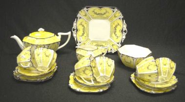 Art Deco twenty piece Shelley Queen Anne teaset