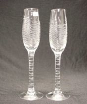 Pair of Tommy Bahama crystal champagne flutes