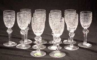 Twelve Waterford crystal cordial glasses