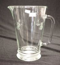 French glass jug with in relief bee's