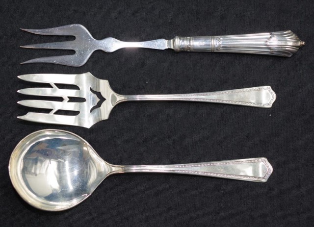 Pair of Swedish sterling silver salad servers - Image 2 of 4