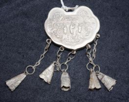 Chinese silver decorated pendant