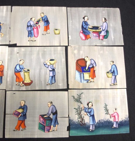 Twelve Chinese figural painting on rice paper - Image 2 of 4