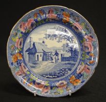 Early 19thC 'Tyburn Turnpike' transfer ware plate