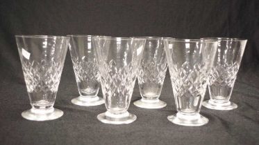 Set of six Edinburgh cut crystal glasses