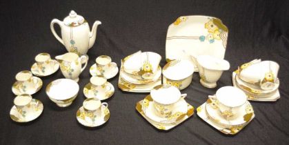 Royal Doulton"Glamis" art deco coffee & tea set