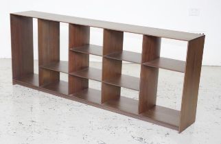 Contemporary design hardwood display shelf unit