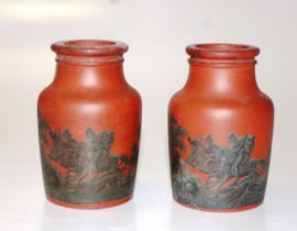 Pair of Victorian stoneware paste pots