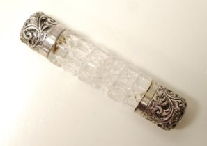 Sterling silver& crystal double ended scent bottle