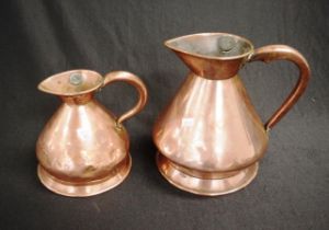 Two Georgian copper jugs
