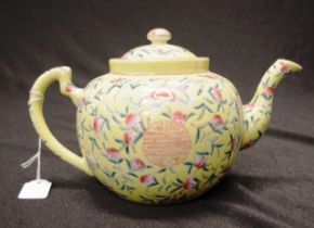 Chinese hand painted ceramic teapot