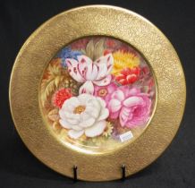 Ornate Noritake signed handpainted cabinet plate