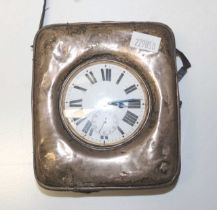 George V sterling silver clock case & watch