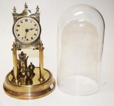 Glass domed brass framed 400 day mantel clock