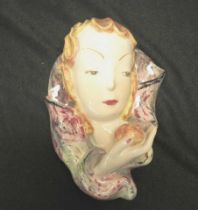 Art Deco Goldscheider wall mask of a girl