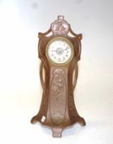 Vintage Art Nouveau brass cased clock