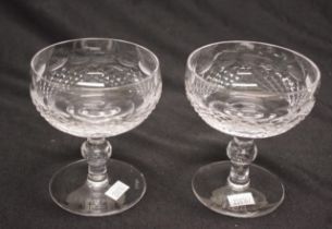Two Waterford Colleen short stem champagne glasses