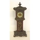 Antique British timber & brass mantle clock