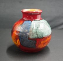 Poole pottery red glazed vase