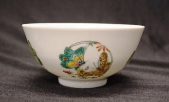 Chinese butterfly decorated ceramic bowl