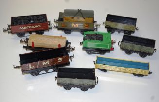 Box of Hornby 'O' scale open wagons