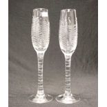 Pair of Tommy Bahama crystal champagne flutes
