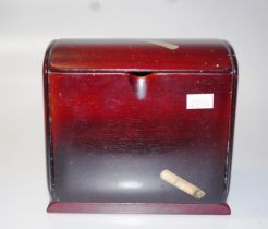 Vintage lacquered wood cigarette dispenser case