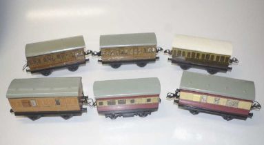 Six various Hornby passenger coaches