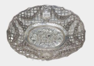 Continental silver pierced serving bowl