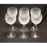 Set six Waterford 'Colleen' wine glasses