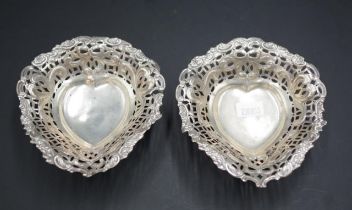 Pair Victorian sterling silver sweetmeat bowls