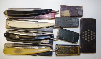 Group four vintage cut-throat razors