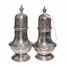 Pair antique sterling silver pepperettes