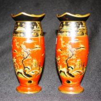 Good pair Carlton Ware Chinoiserie decorated vases