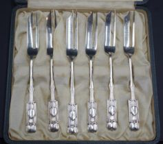 Liberty Art Nouveau sterling silver cake forks