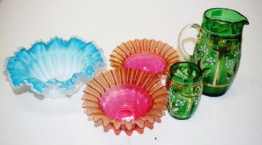 Five various Victorian glass table wares