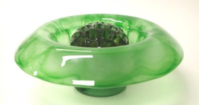 Cloudglass green centrepiece bowl