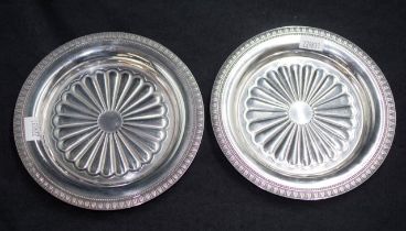 Pair of Christofle silver plate nut dishes