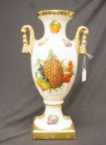 Staffordshire painted ceramic mantel vase