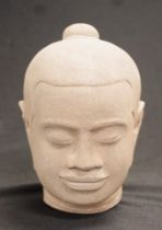 Cambodian carved stone Buddha head