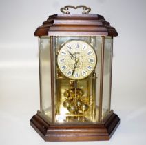 German Haller glass cased quartz mantel clock