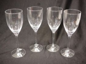 Set four Orrefors stemmed vine glasses