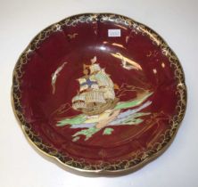 Vintage Crown Devon decorated centrepiece bowl